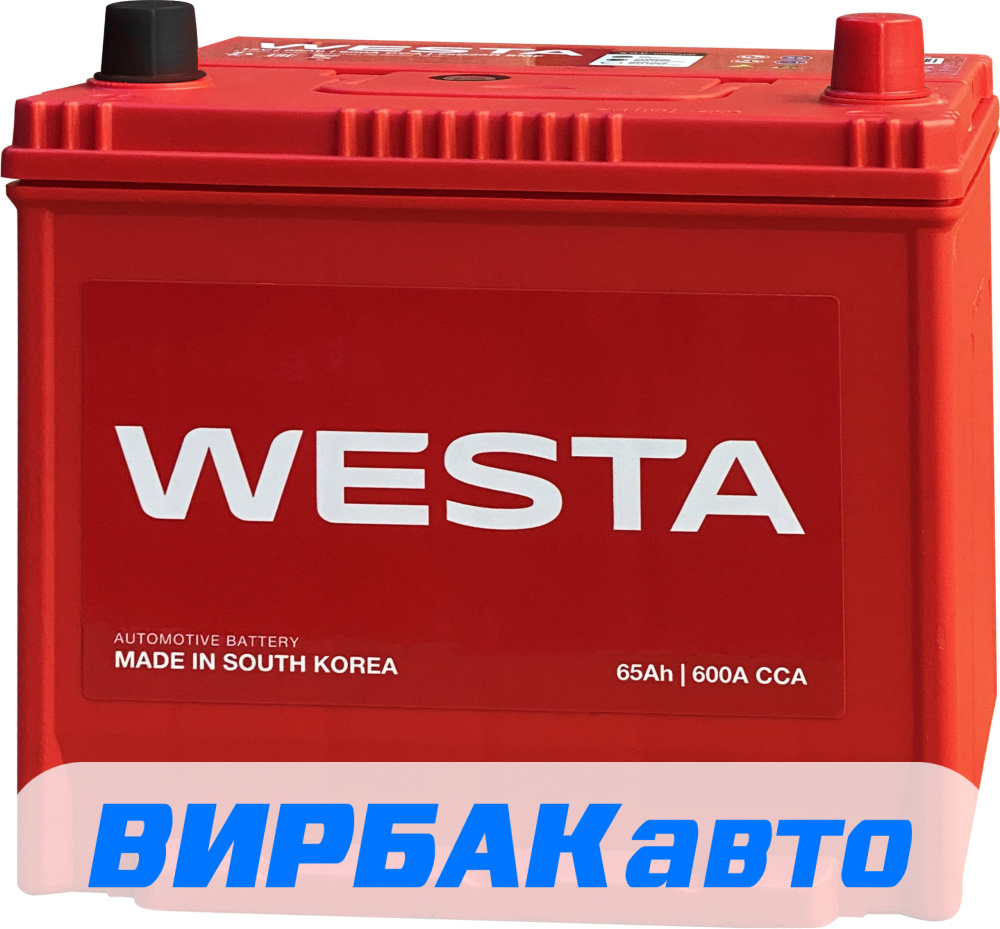 Купить Аккумулятор WESTA Korea 75D23L SMF 65 Ач 600 А обратная полярность,  клемма стандартная, цены в Нальчике — интернет-магазин VIRBACauto